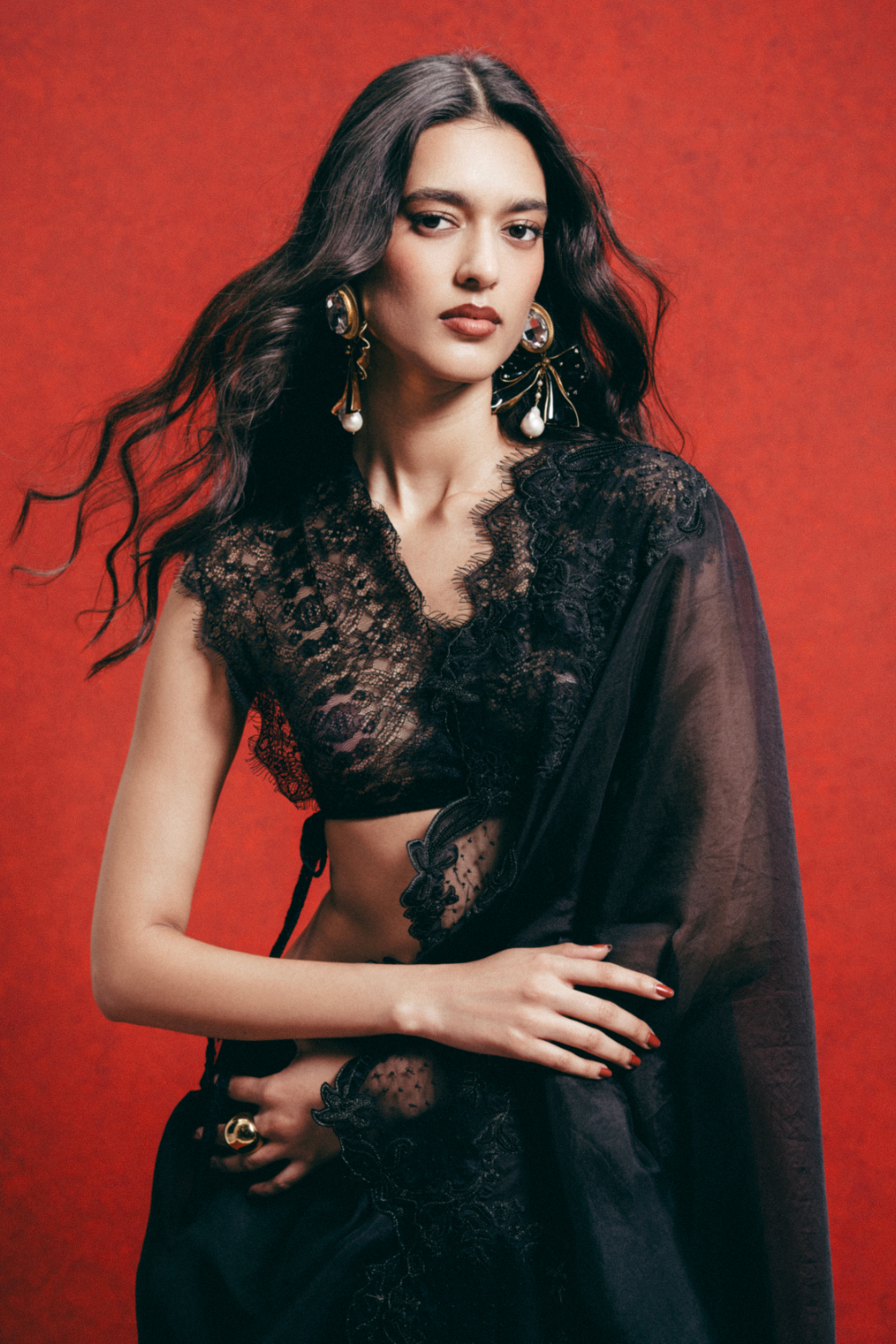 Handwoven Black Kora Banarasi Saree