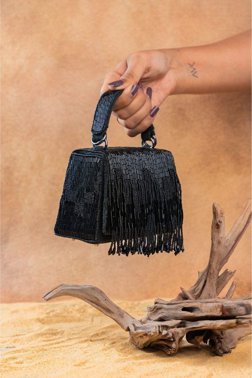 Salli En vie Mini Kasse Tassel Black