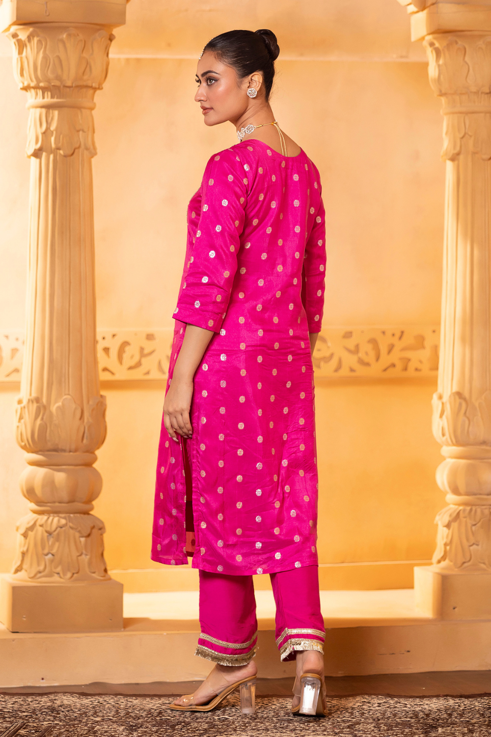 Pink Silk Kurta Set