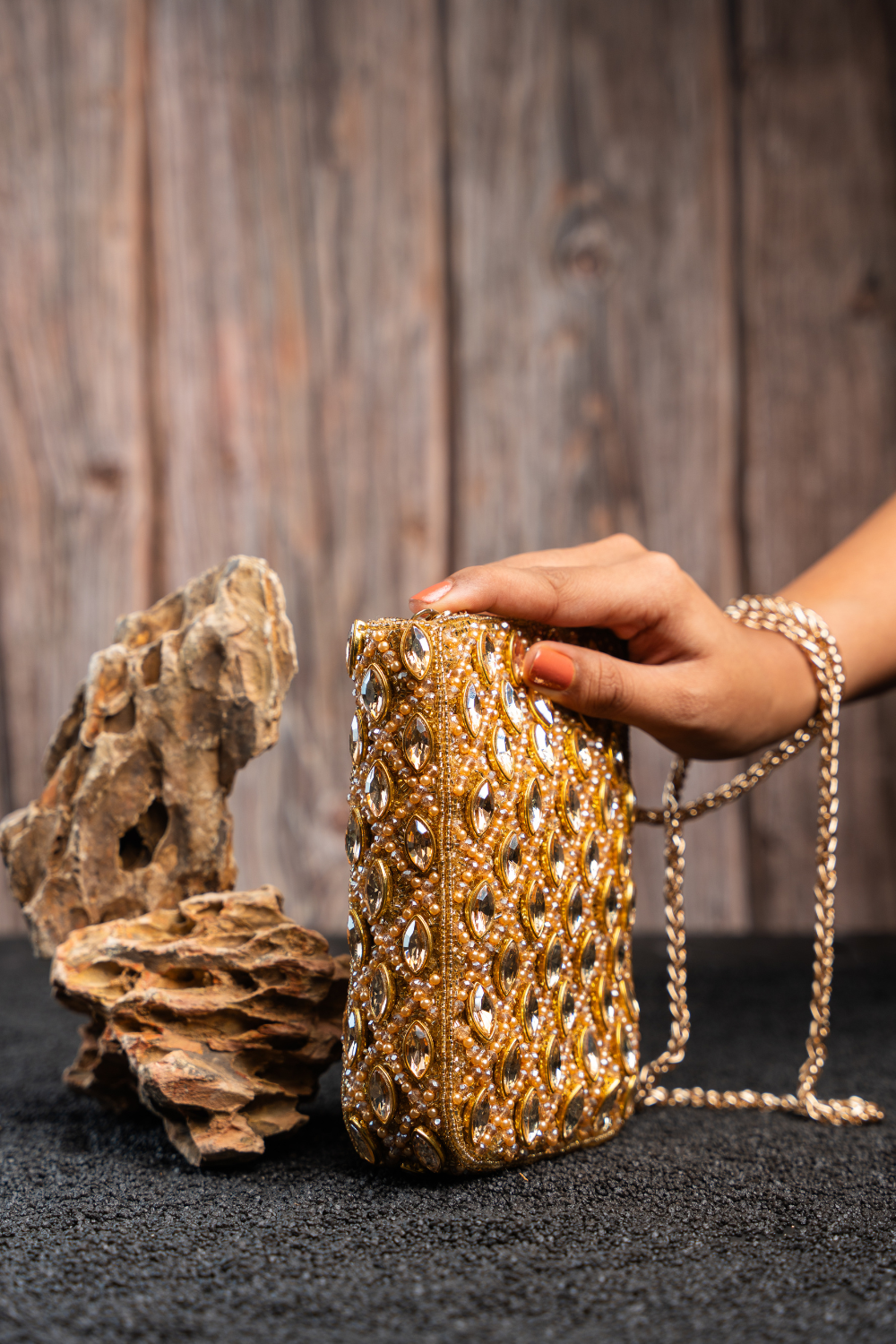 Water Crystal Trendy Armour Gold