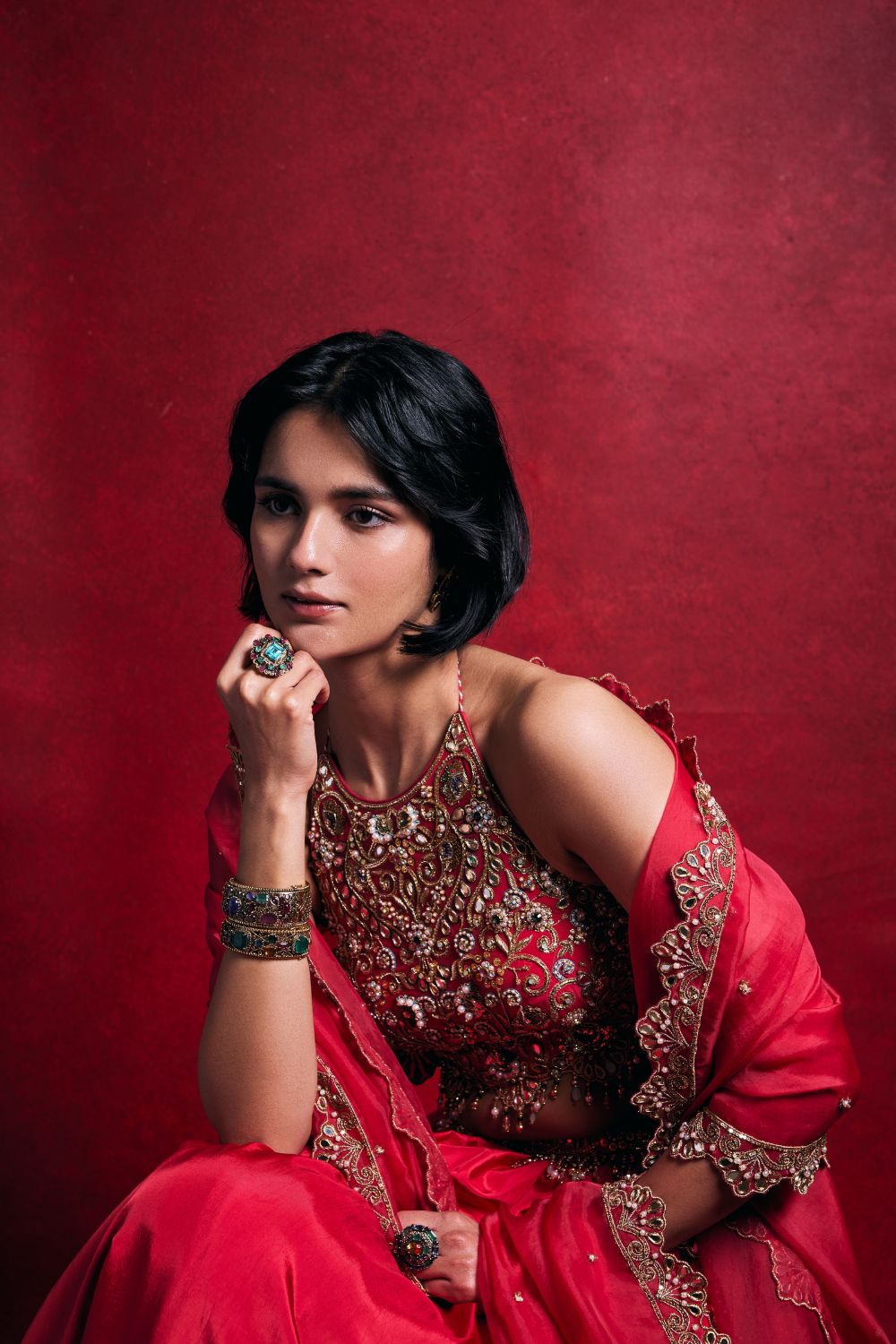 FUSCIA PINK SILK LEHENGA SET