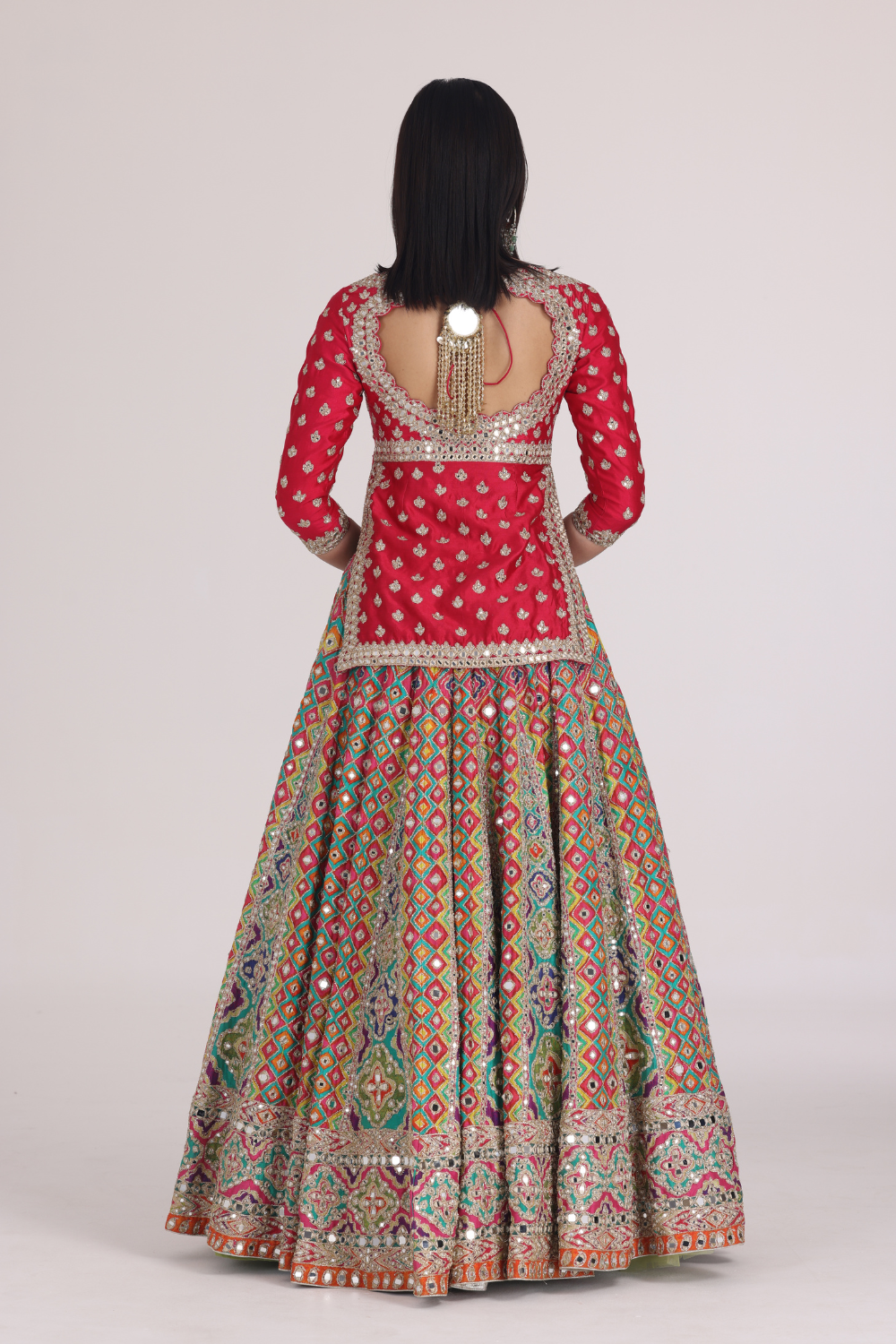 Multicolour Begam Choli Lehenga Set