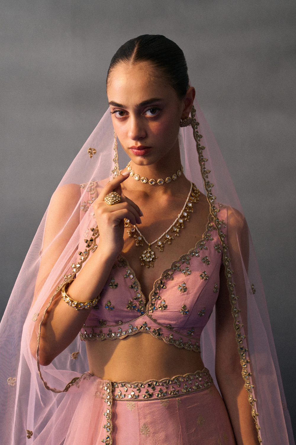 Pink Benarasi Festive Lehenga