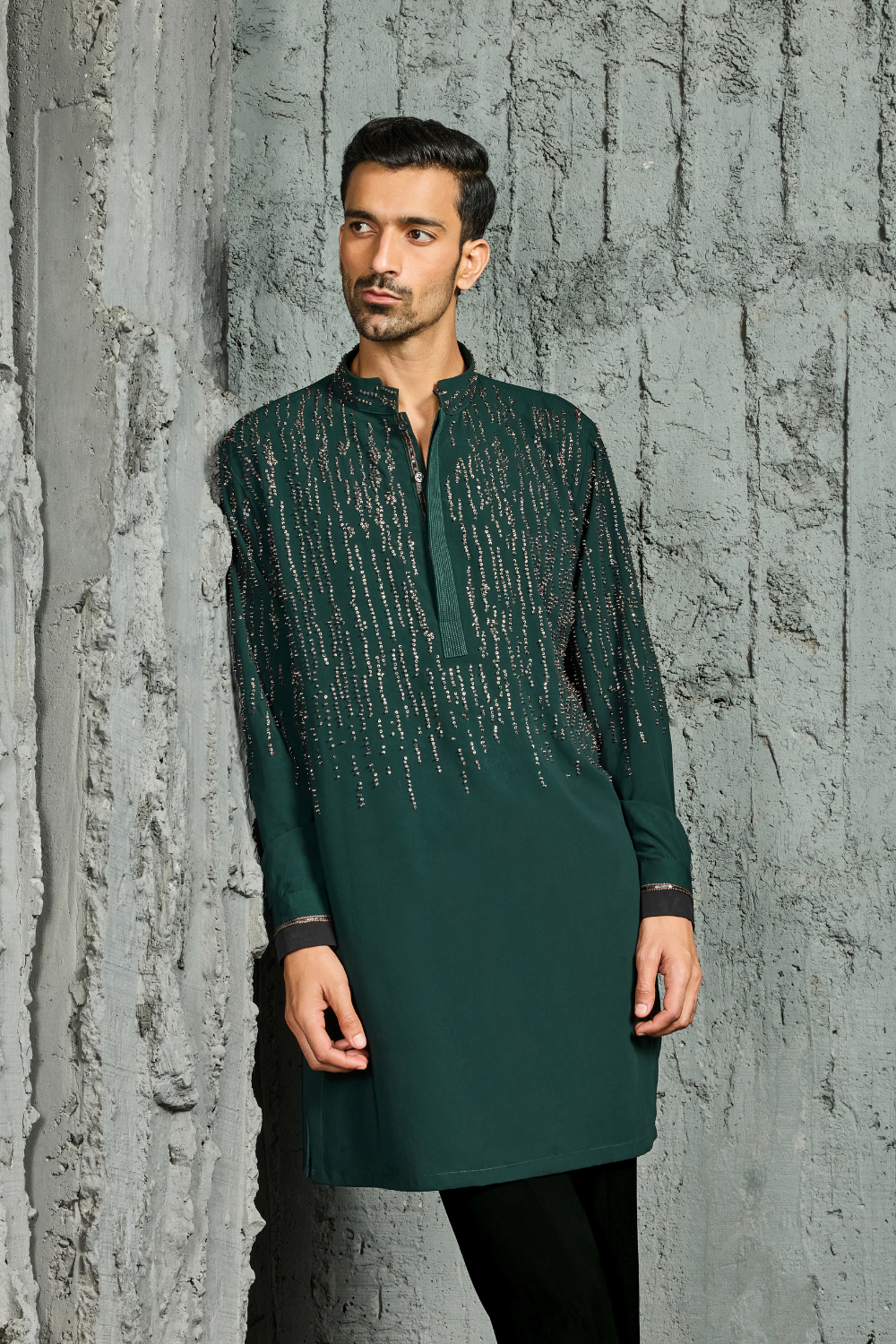 Mehfil Green Embroidered Kurta Set