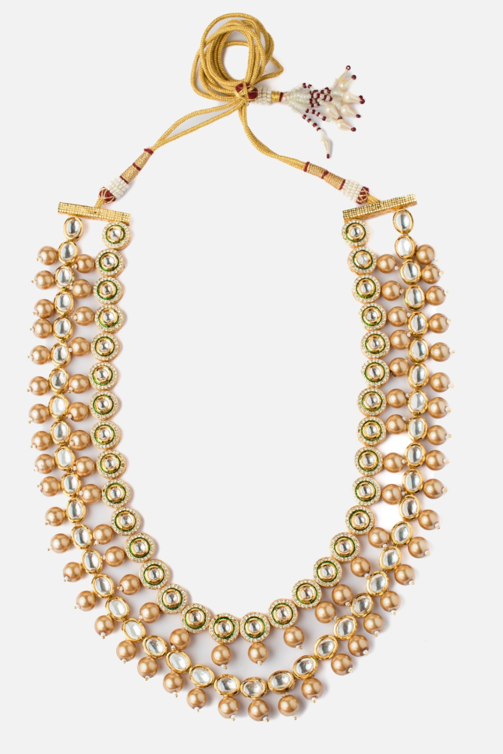 Double-Layered Pearl Kundan Mala