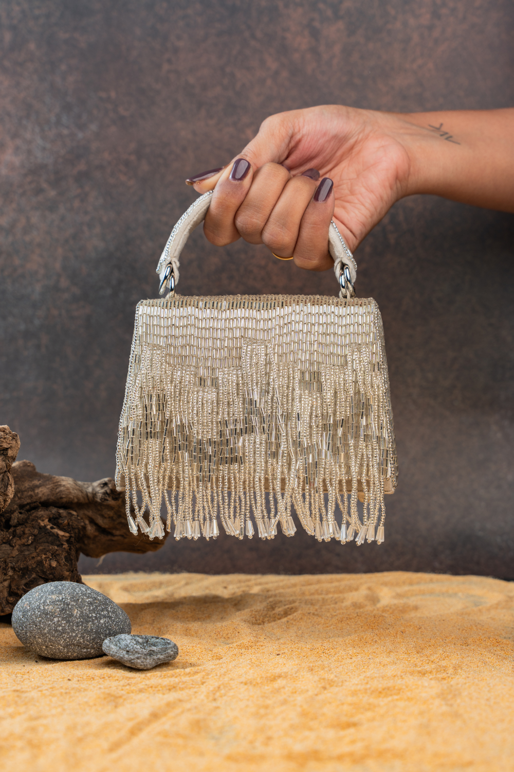 Salli En vie Mini Kasse Tassel Silver