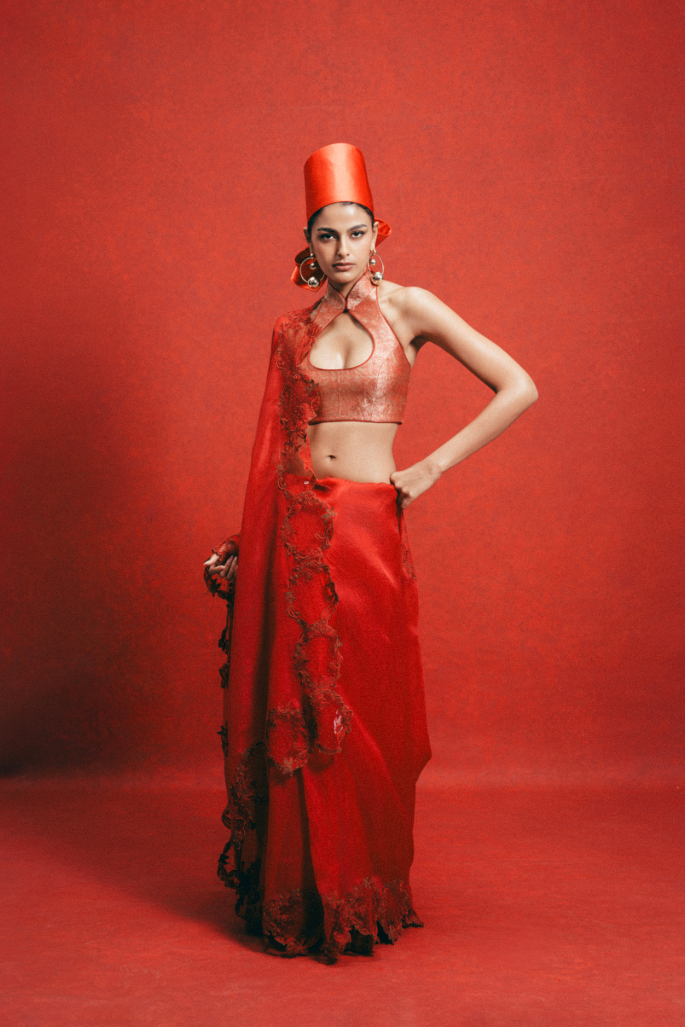 Handwoven Red Kora Banarasi Saree