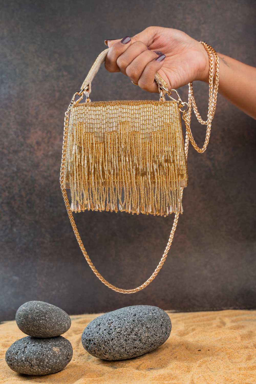 Salli En vie Mini Kasse Tassel Gold