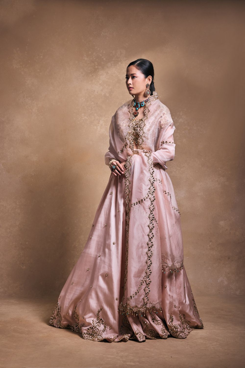 BABY PINK SILK LEHENGA SET