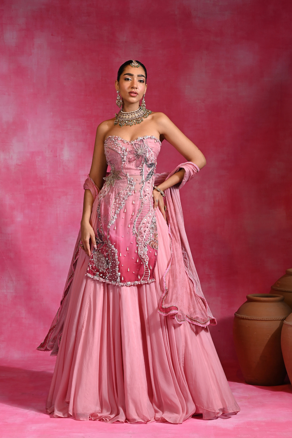 Gulabi sitara set