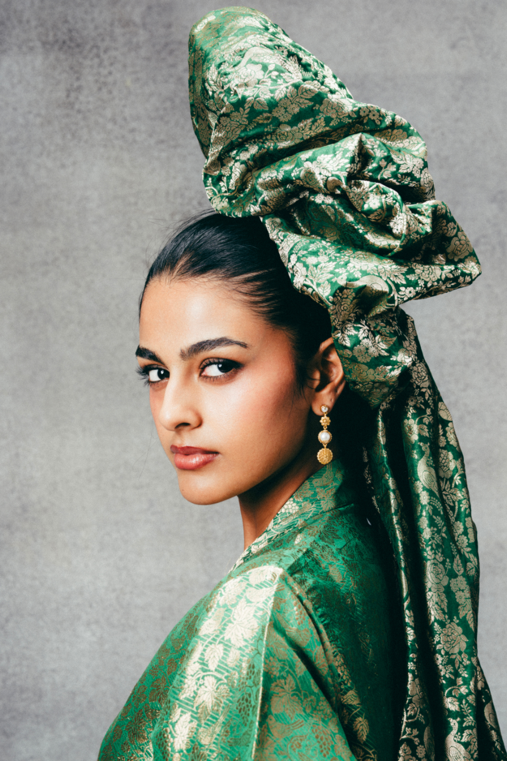 Handwoven Jade Banarasi Kaftan