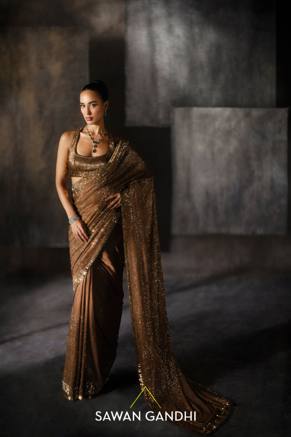 Golden Kashti saree