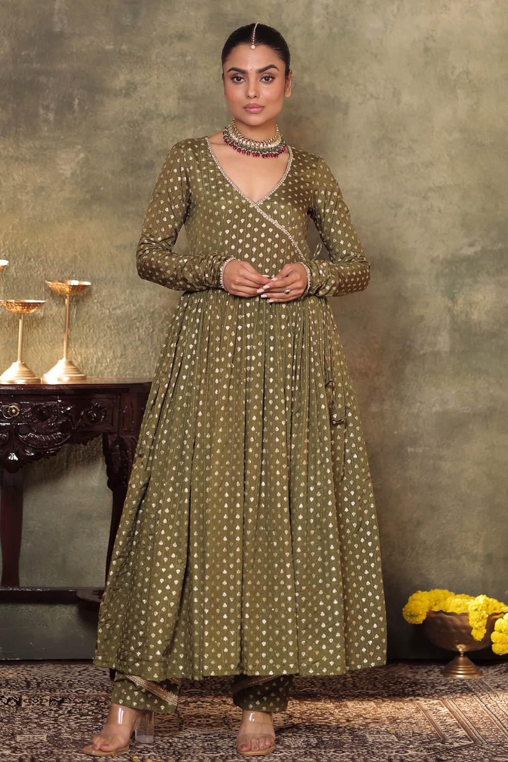 Green Anarkali Set