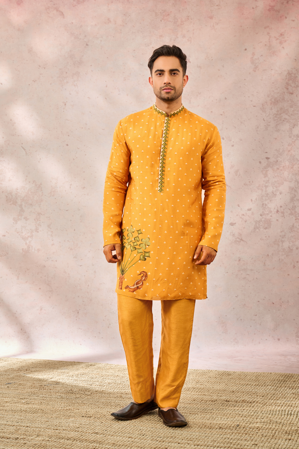 YELLOW SPADE BLOSSOM KURTA