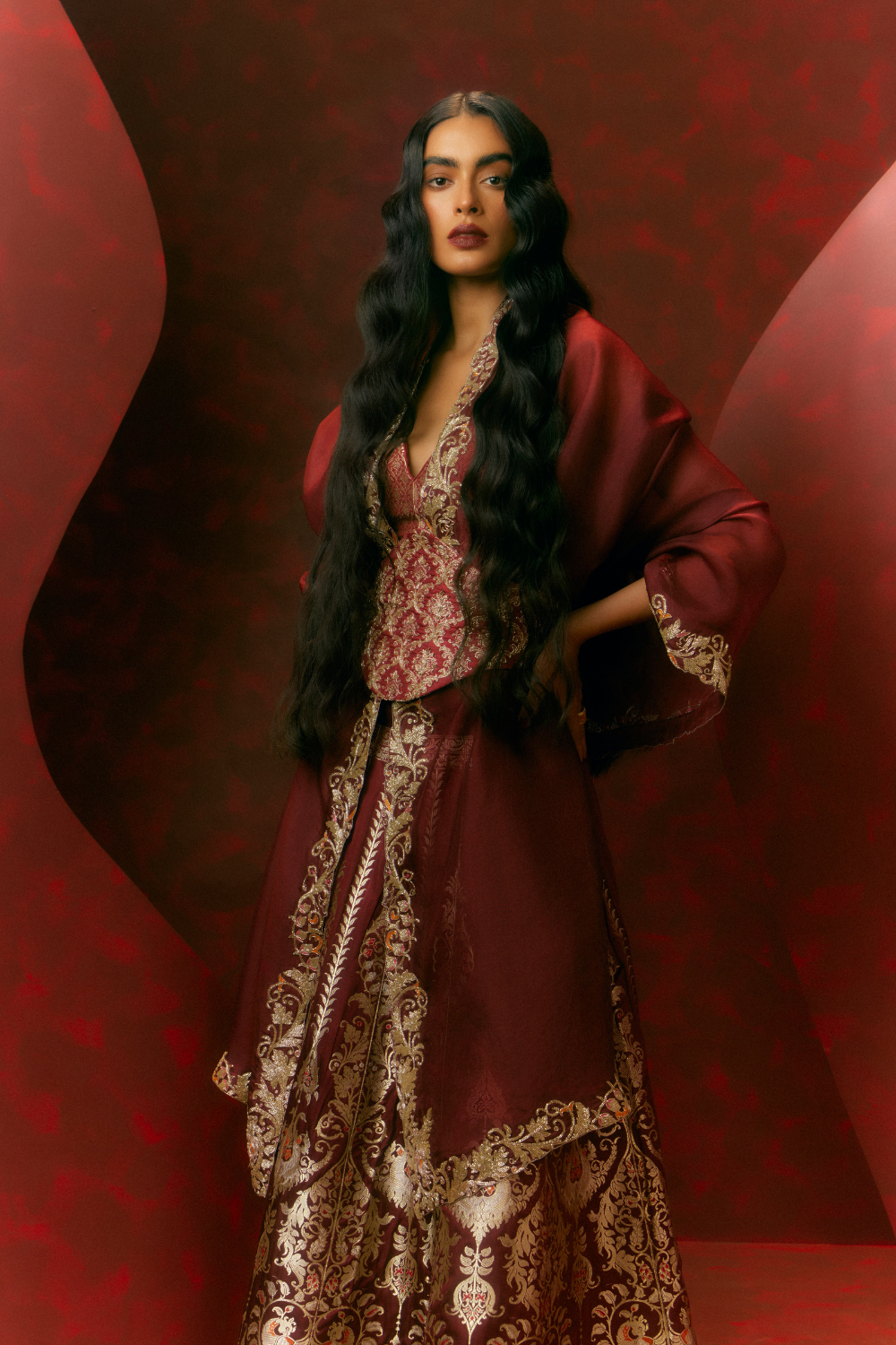 Inferno Lehenga MEHROON