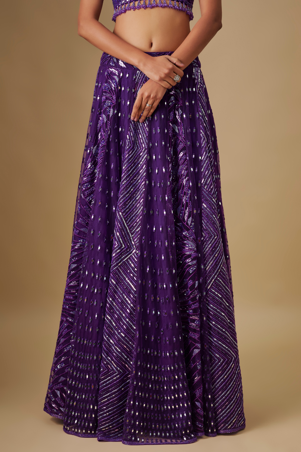 Sprinkle- Purple lehenga blouse and dupatta