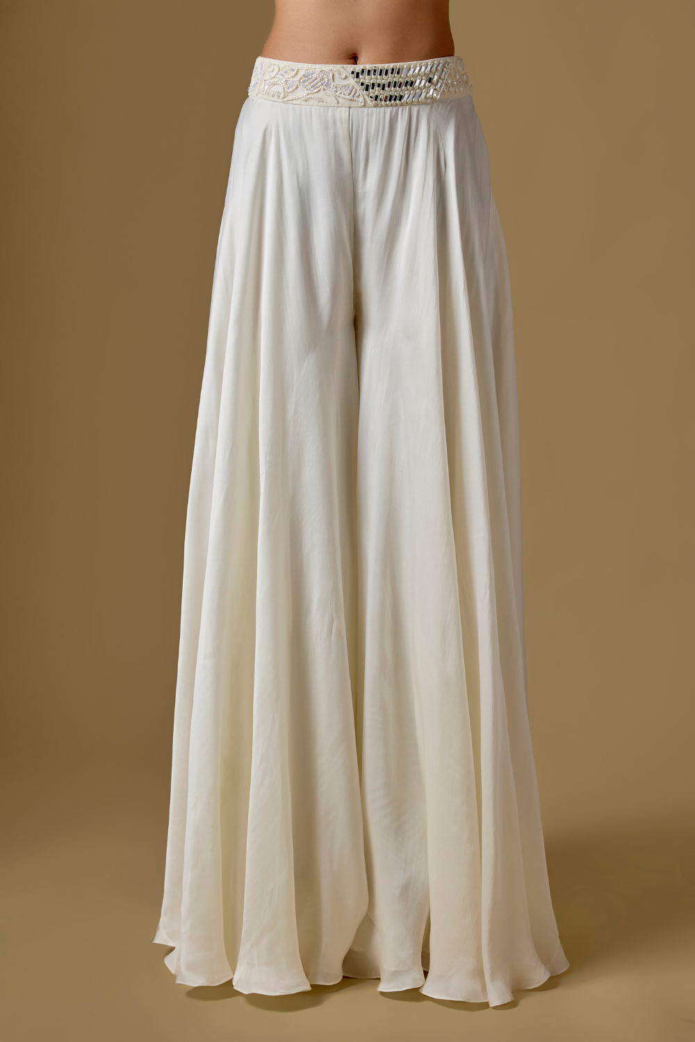 Seanna- Ivory Sharara Short Cape Set with Zentangle Blouse