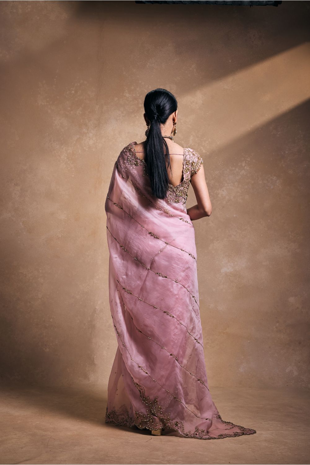 BLUSH PINK ORGANZA SAREE
