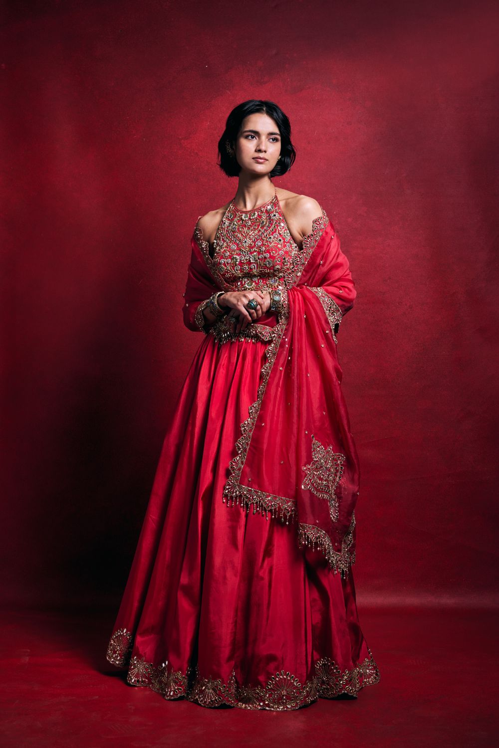 FUSCIA PINK SILK LEHENGA SET