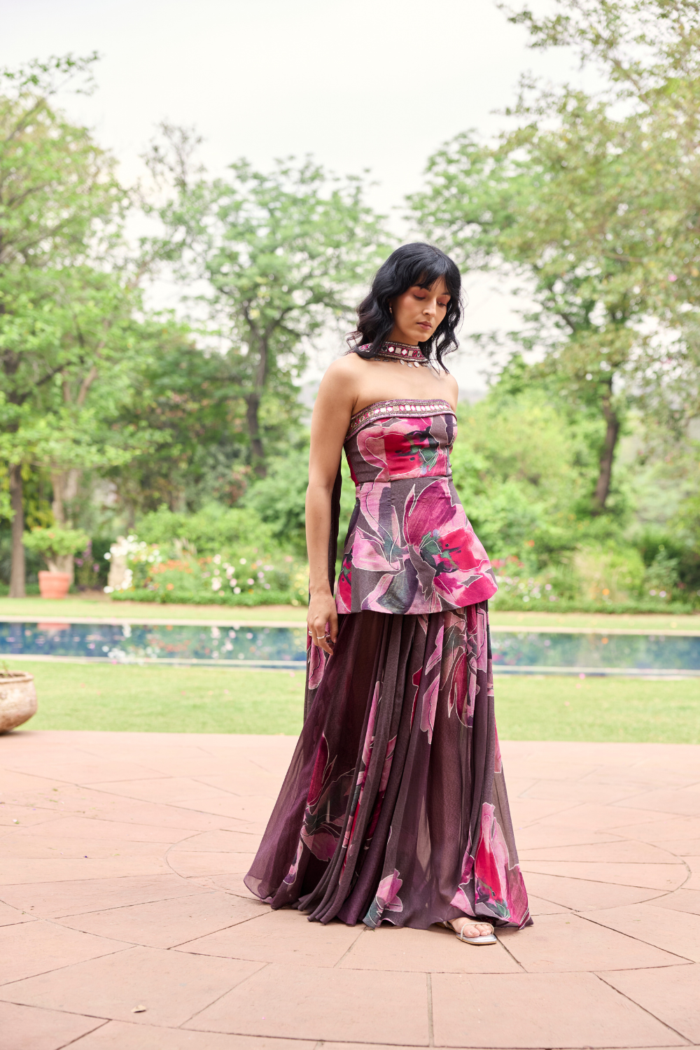 PLUMICIOUS FLORAL CORSET DRESS