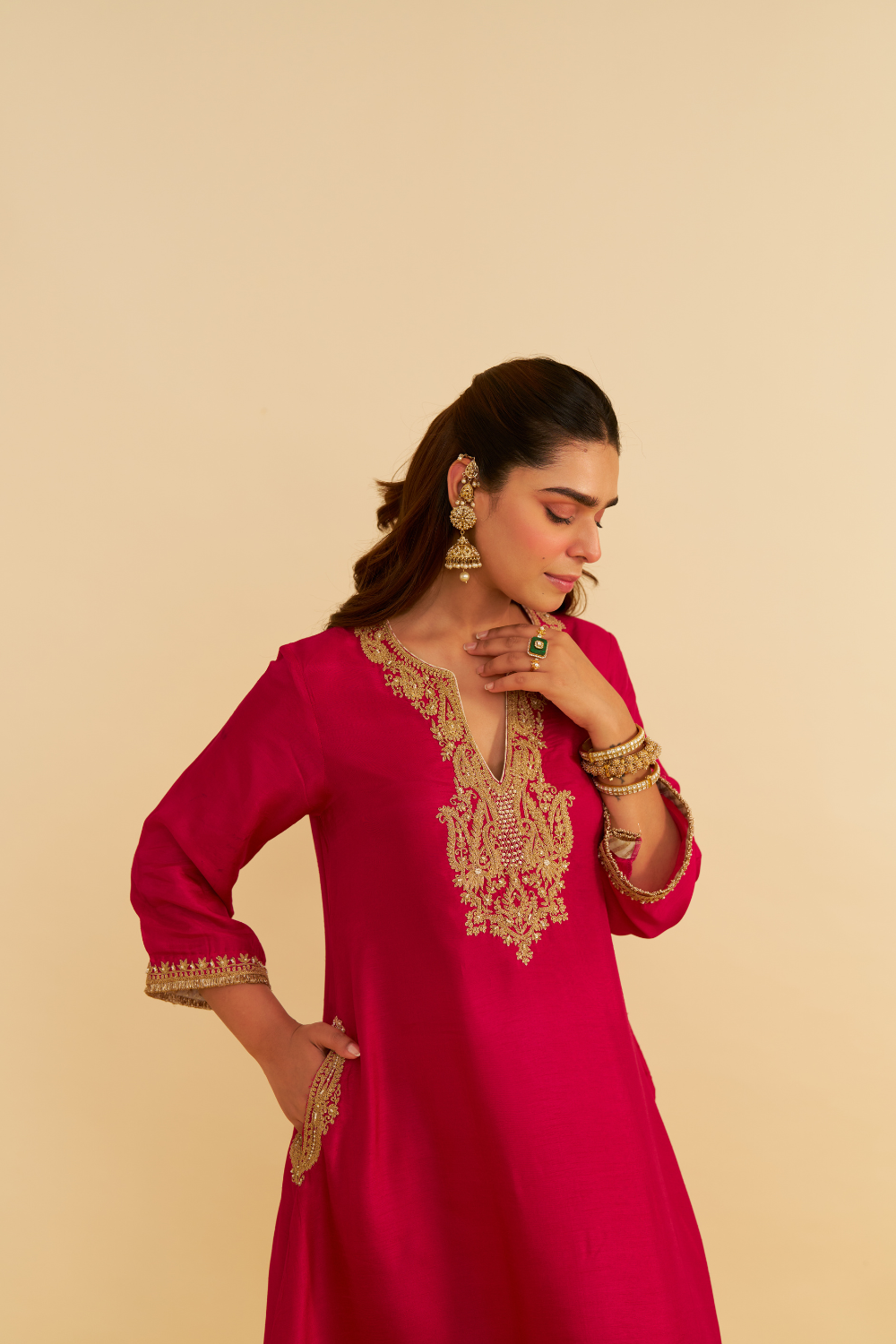 AMAYA - LONG KAFTAN WITH SALWAR AND DUPATTA