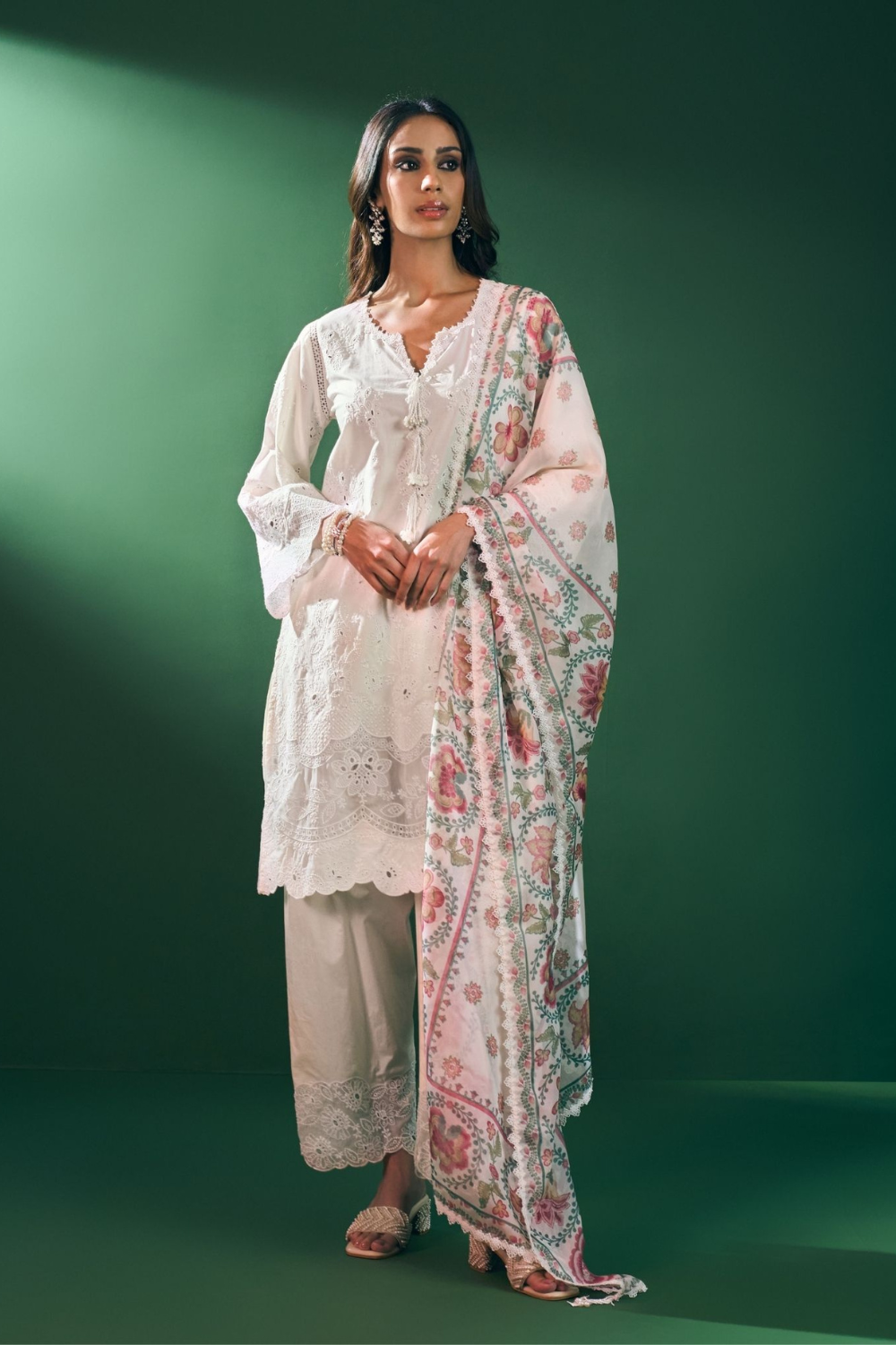 Riva Cotton Off White Kurta Set