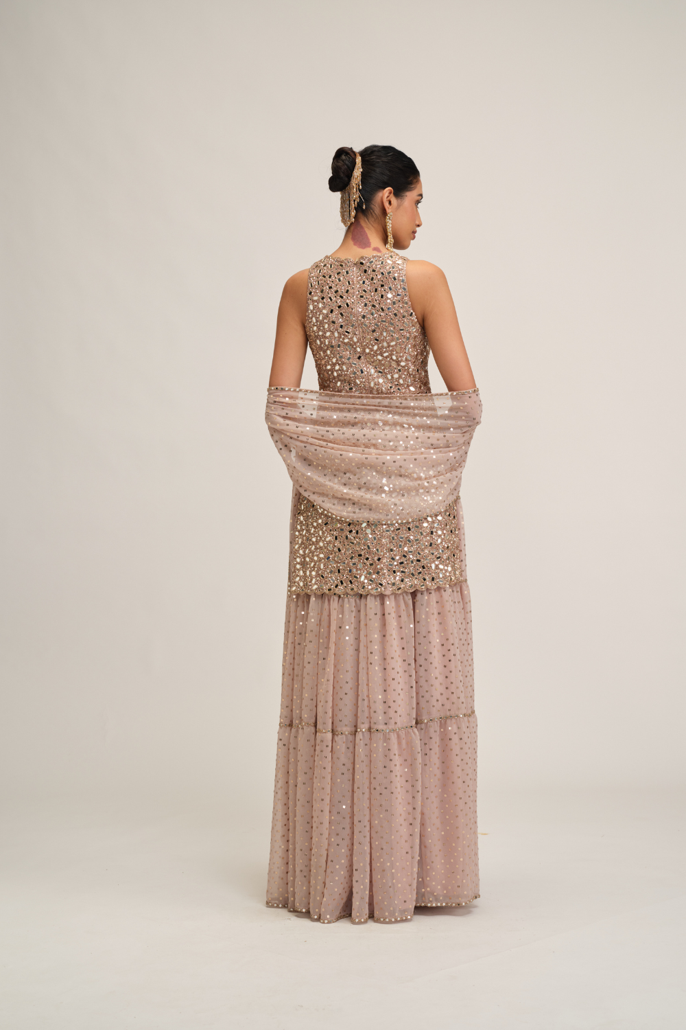 Ash Pink Kurta Sharara Set