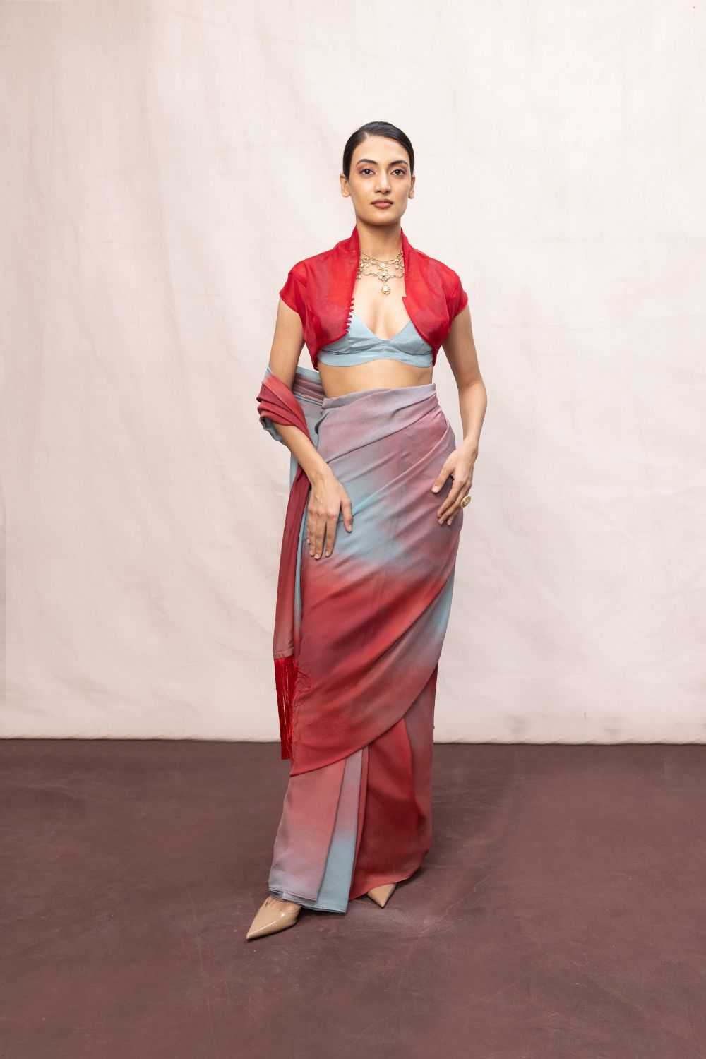 Multicolour Chiffon Digital Print Saree