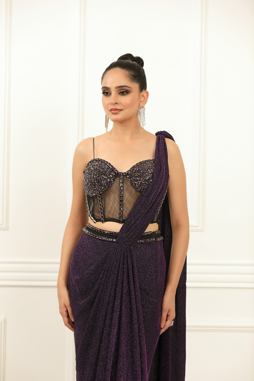 Moonlight Majesty Corset Saree