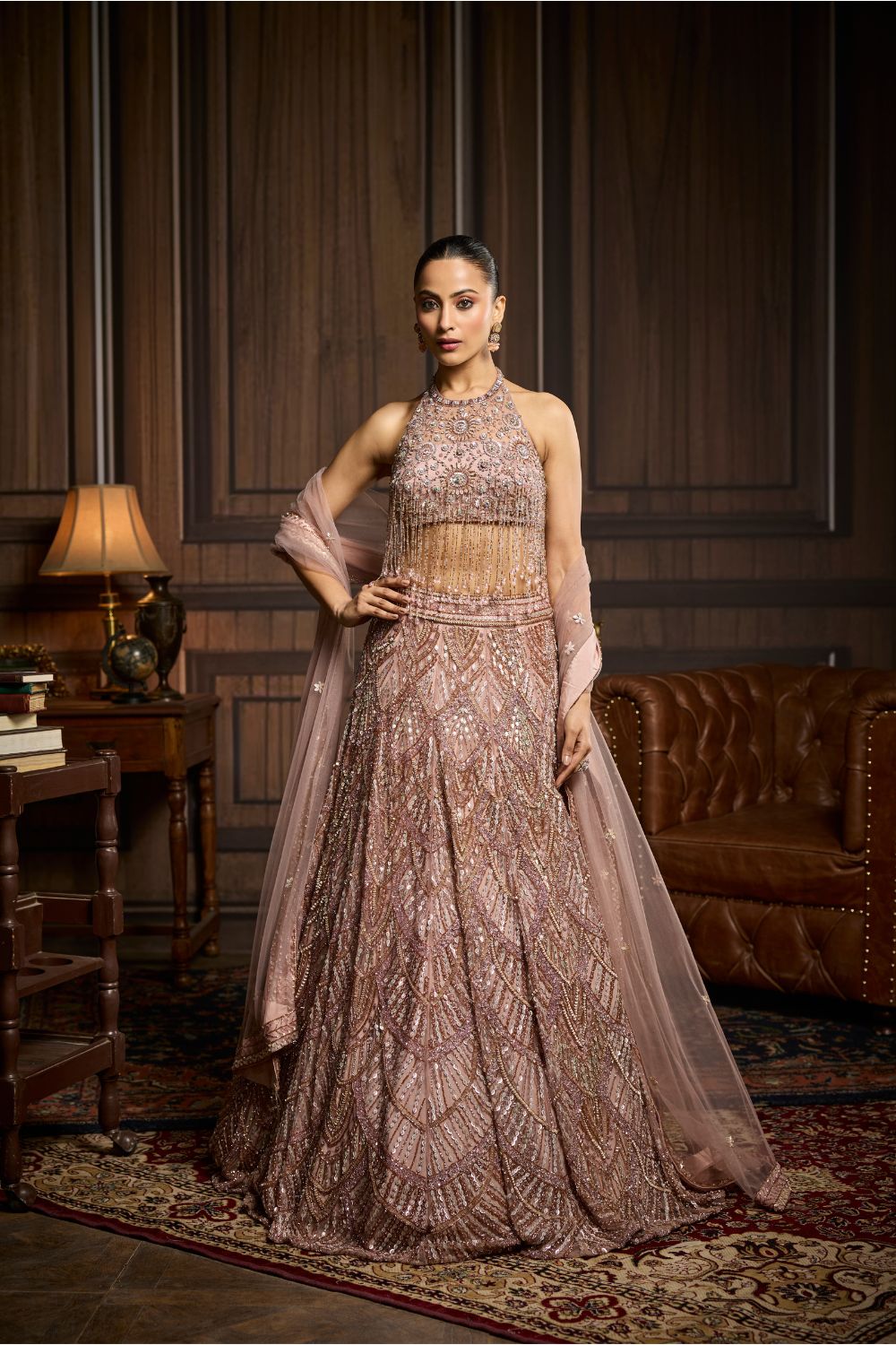 BLUSH PINK EMBELLISHED LEHENGA SET