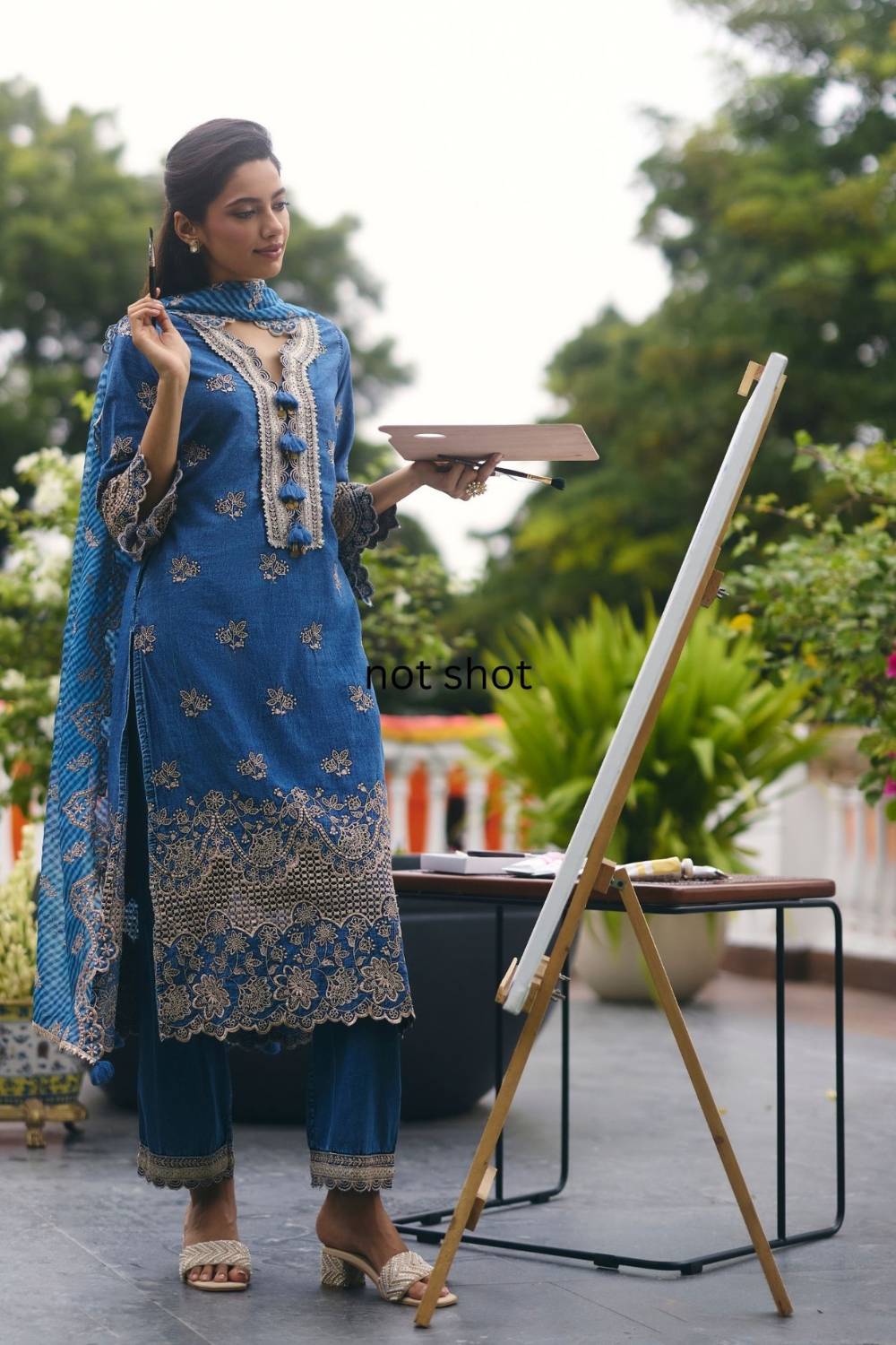 Luri Denim Kurta Set
