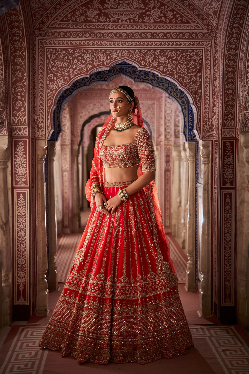 Red Zardosi Lehenga Set