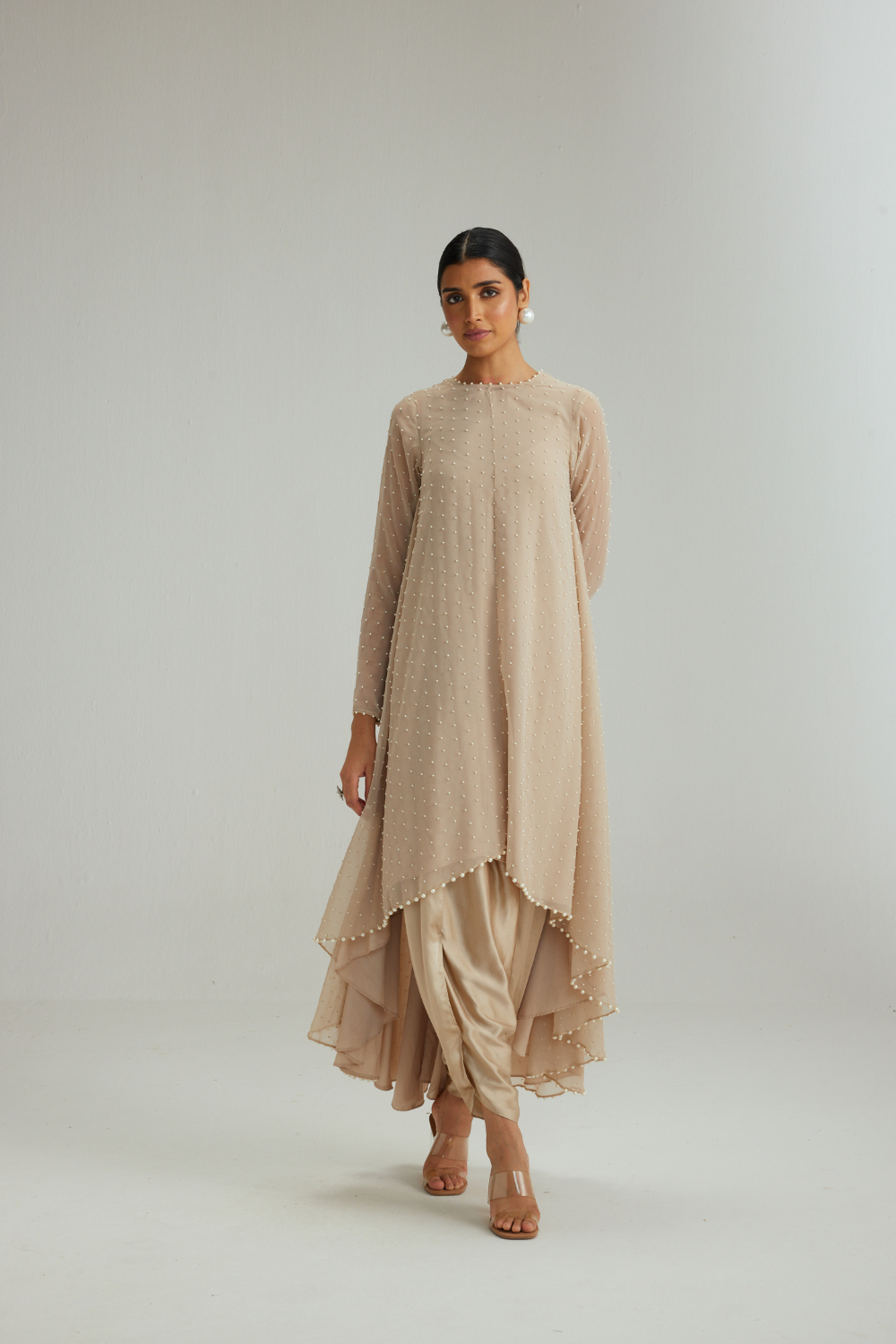 Light Beige pearl Kurta Set