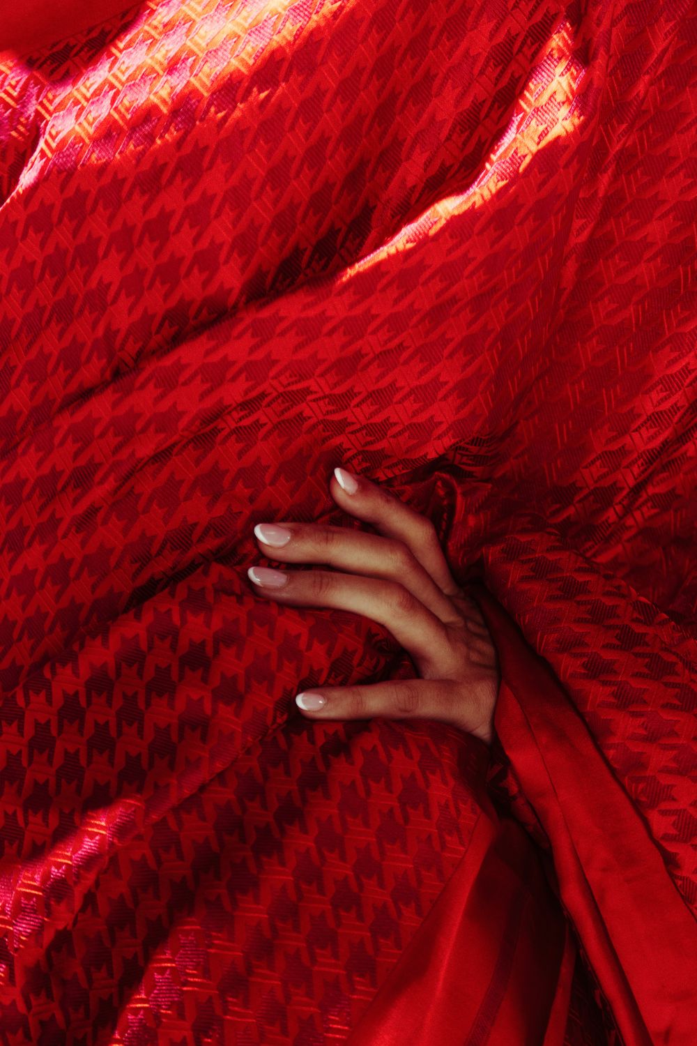 Red Resham Houndstooth