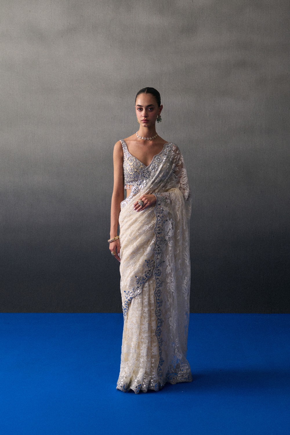 Ivory Sangeet Saree