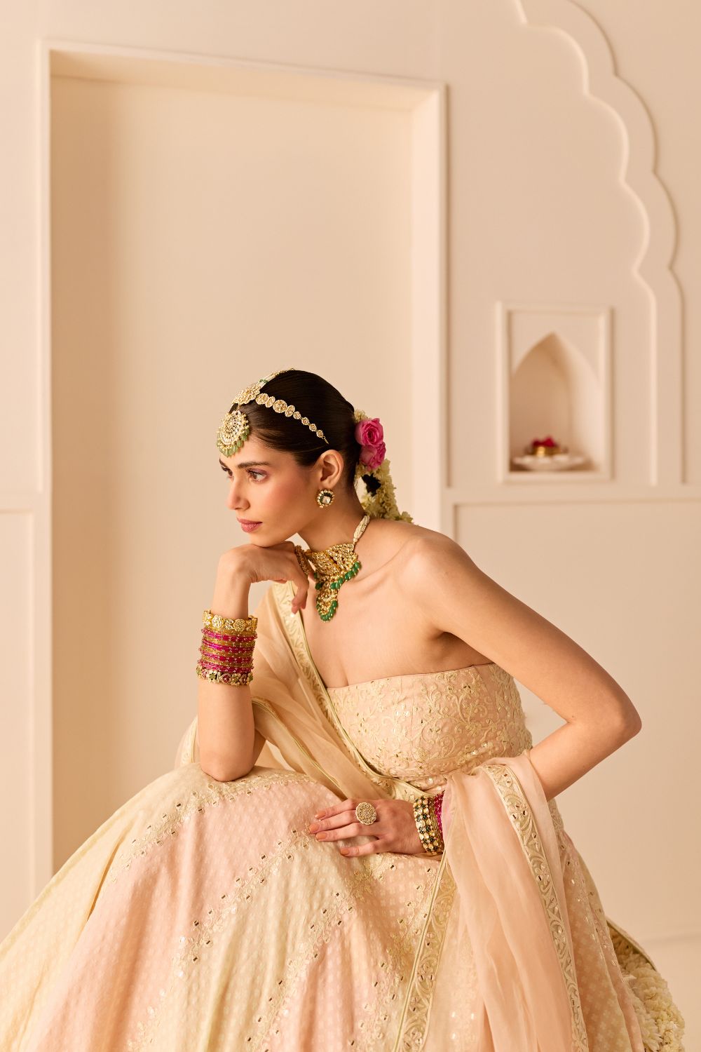 UMAIZA - CARNATION PINK LEHENGA WITH BLOUSE AND DUPATTA