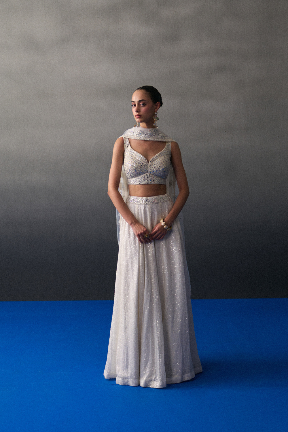 White Festive Lehenga Set