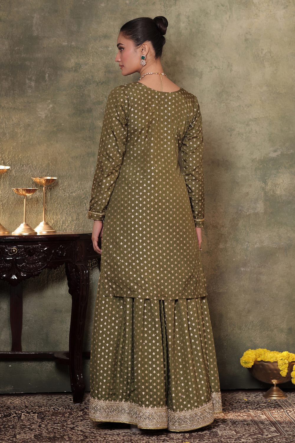 Green Kurta Sharara Set