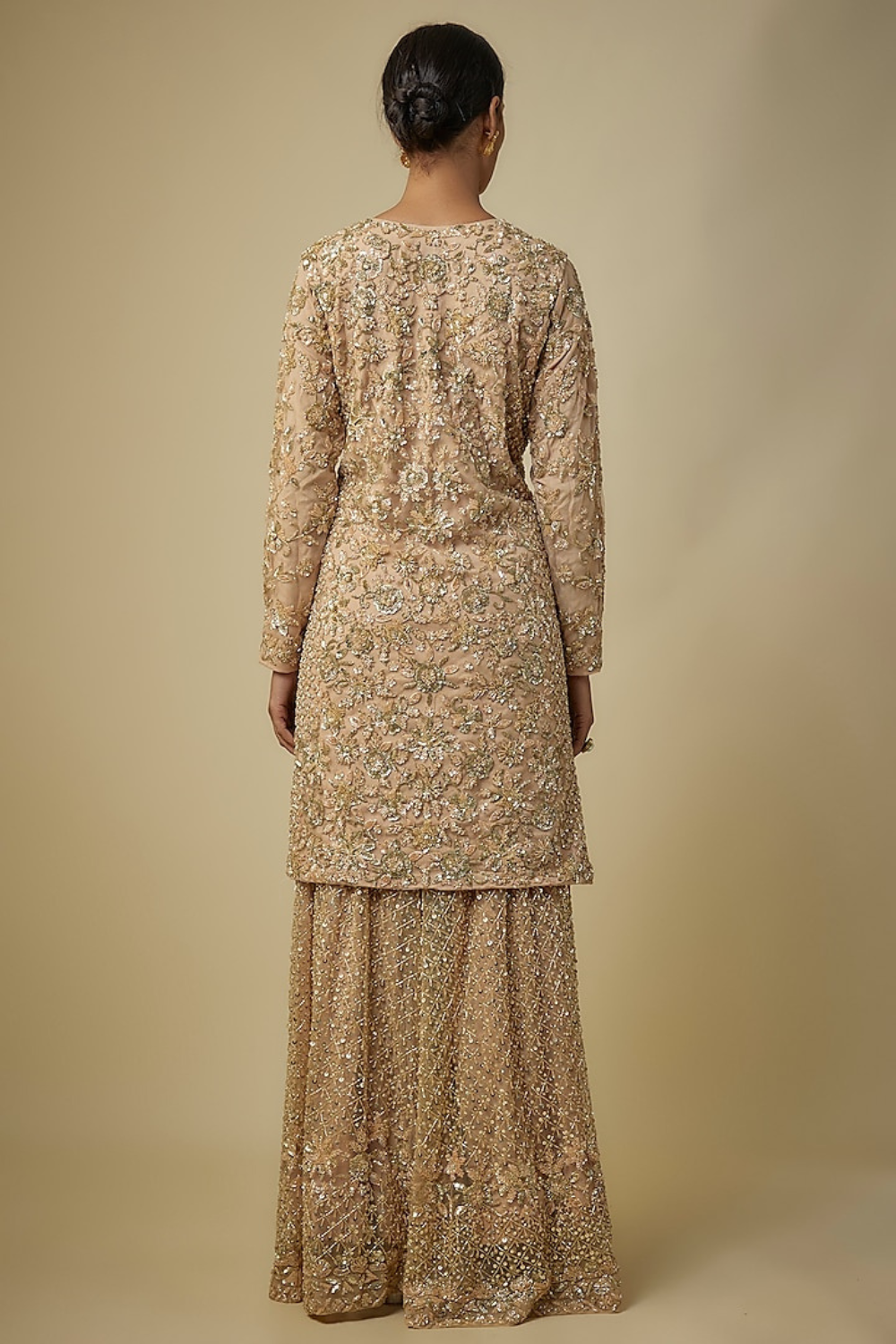 GOLD KURTA SHARARA SET