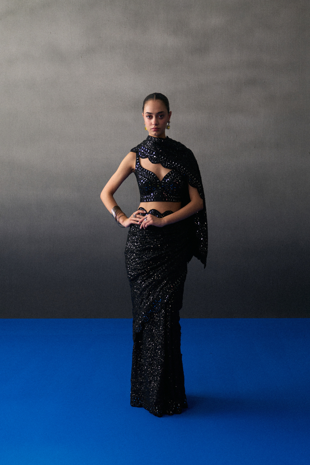 Black Sequins Saree