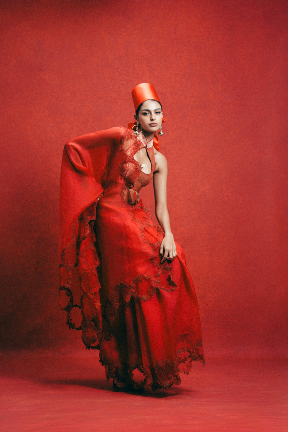 Handwoven Red Kora Banarasi Saree