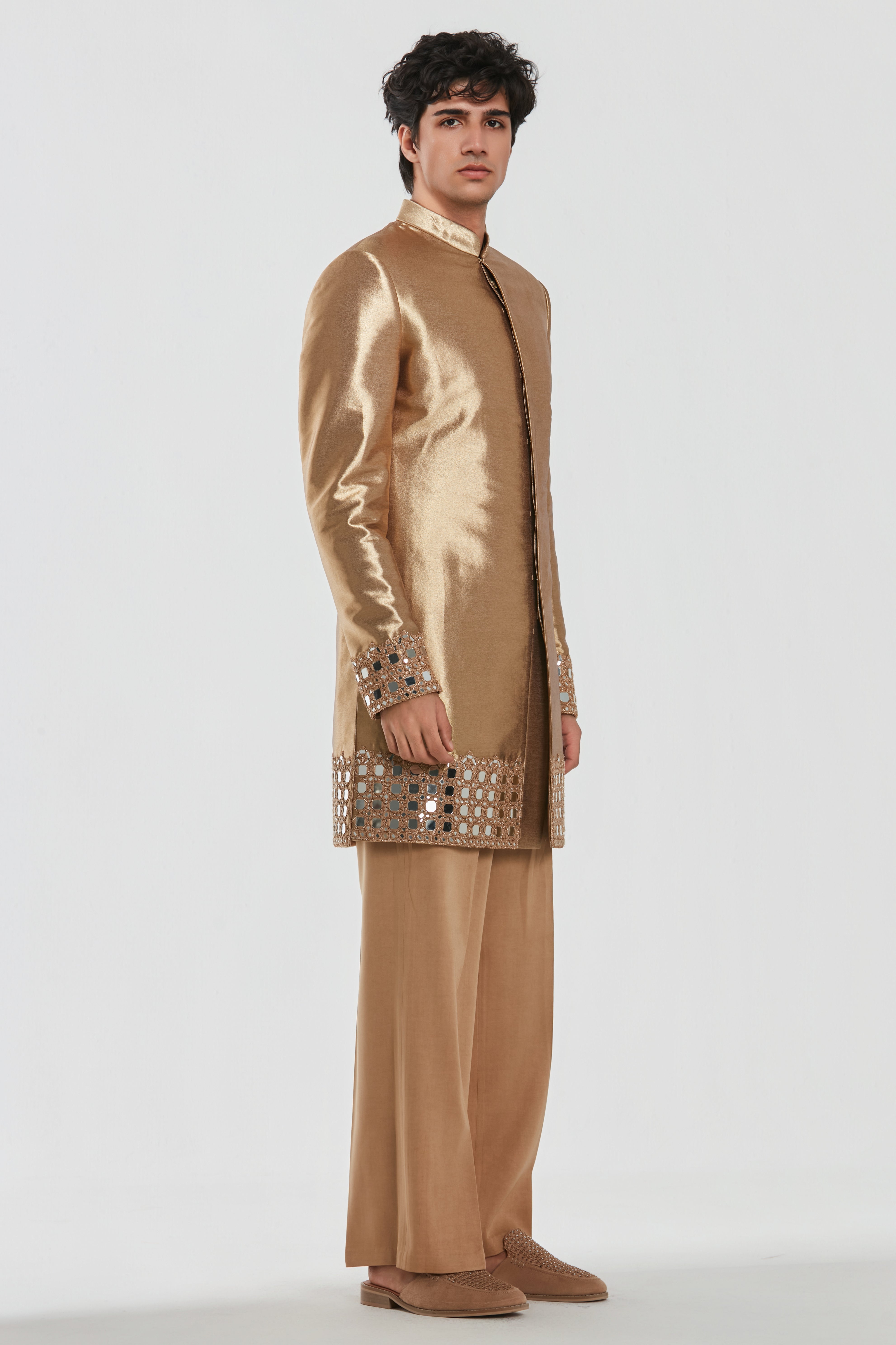 Shrine Amber Sherwani Set