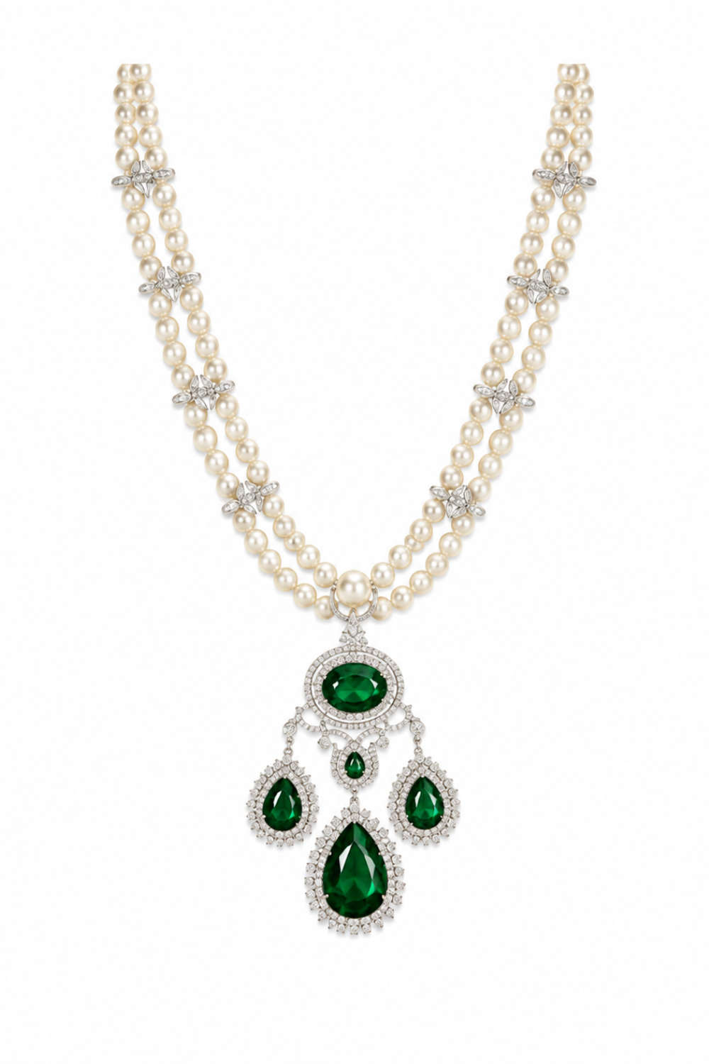 Pearl Green Stone Pendant Necklace