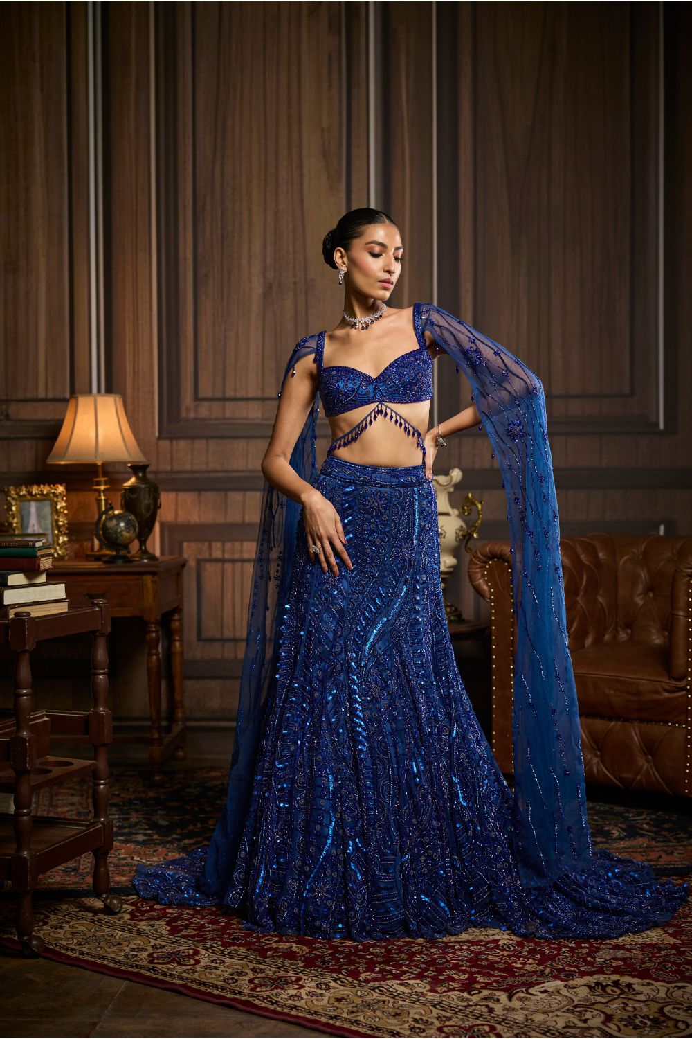 ELECTRIC BLUE TRAIL MERMAID SKIRT SET