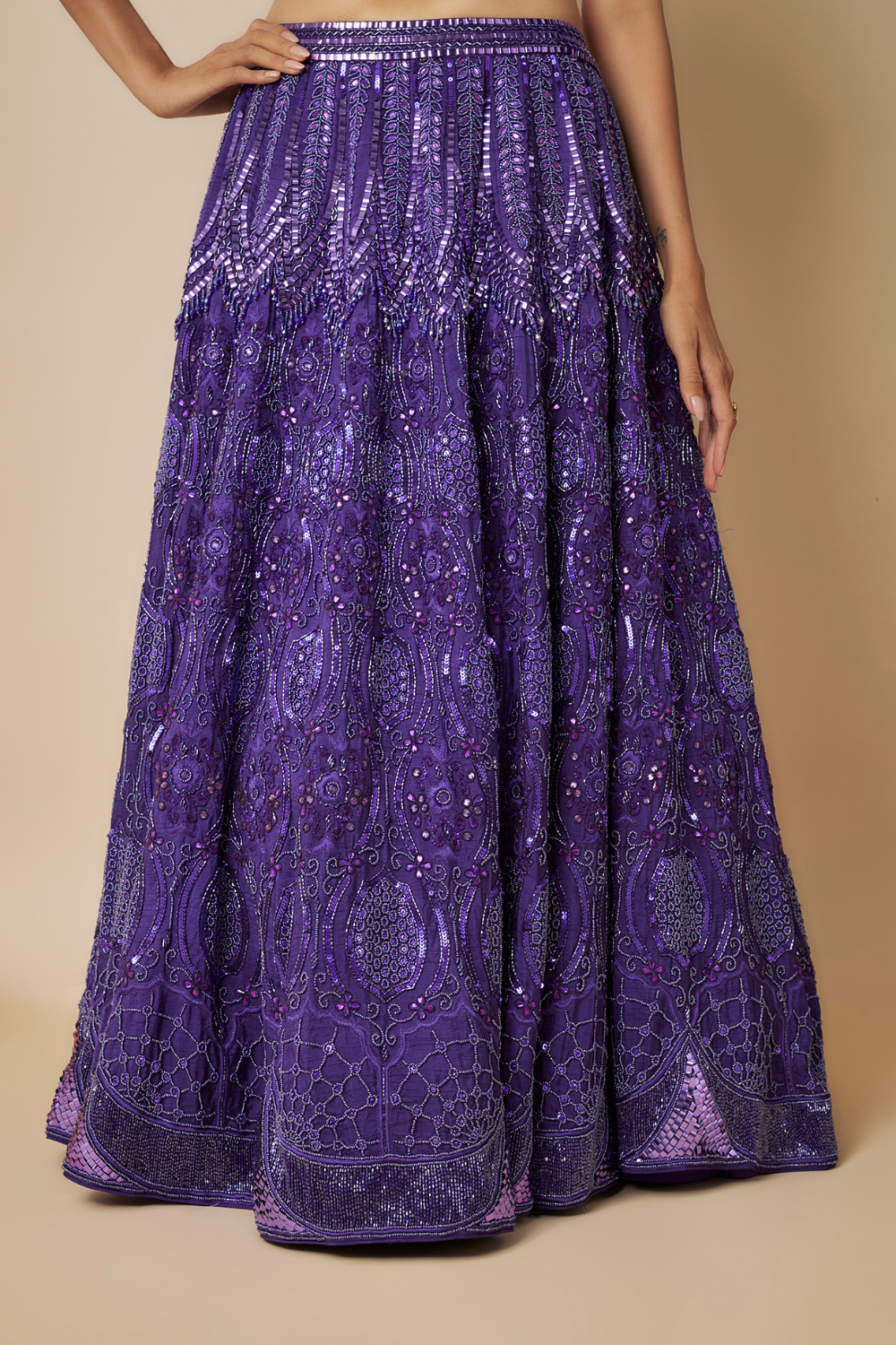 Purple embroidered lehenga set