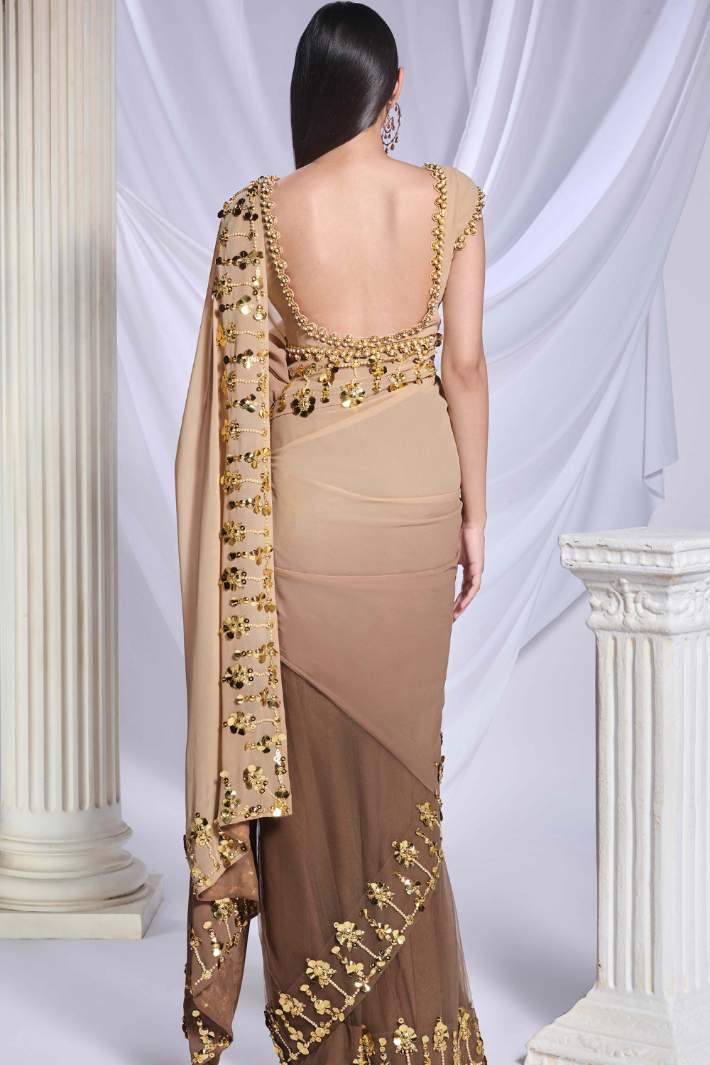 Taupe it up saree set