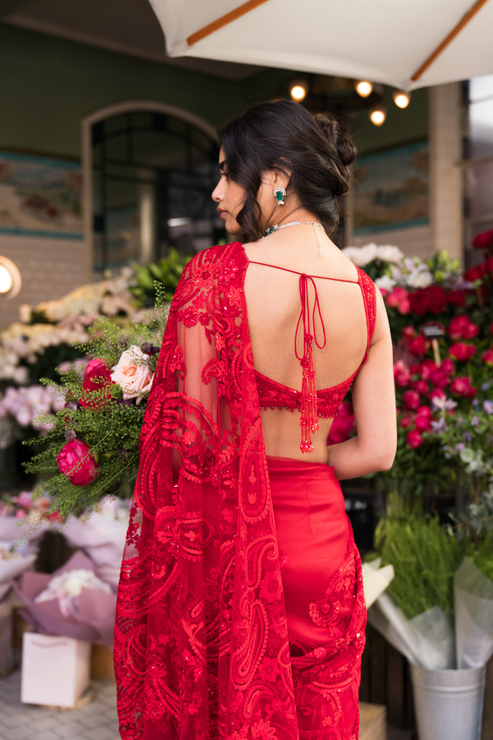 Red Dori Saree