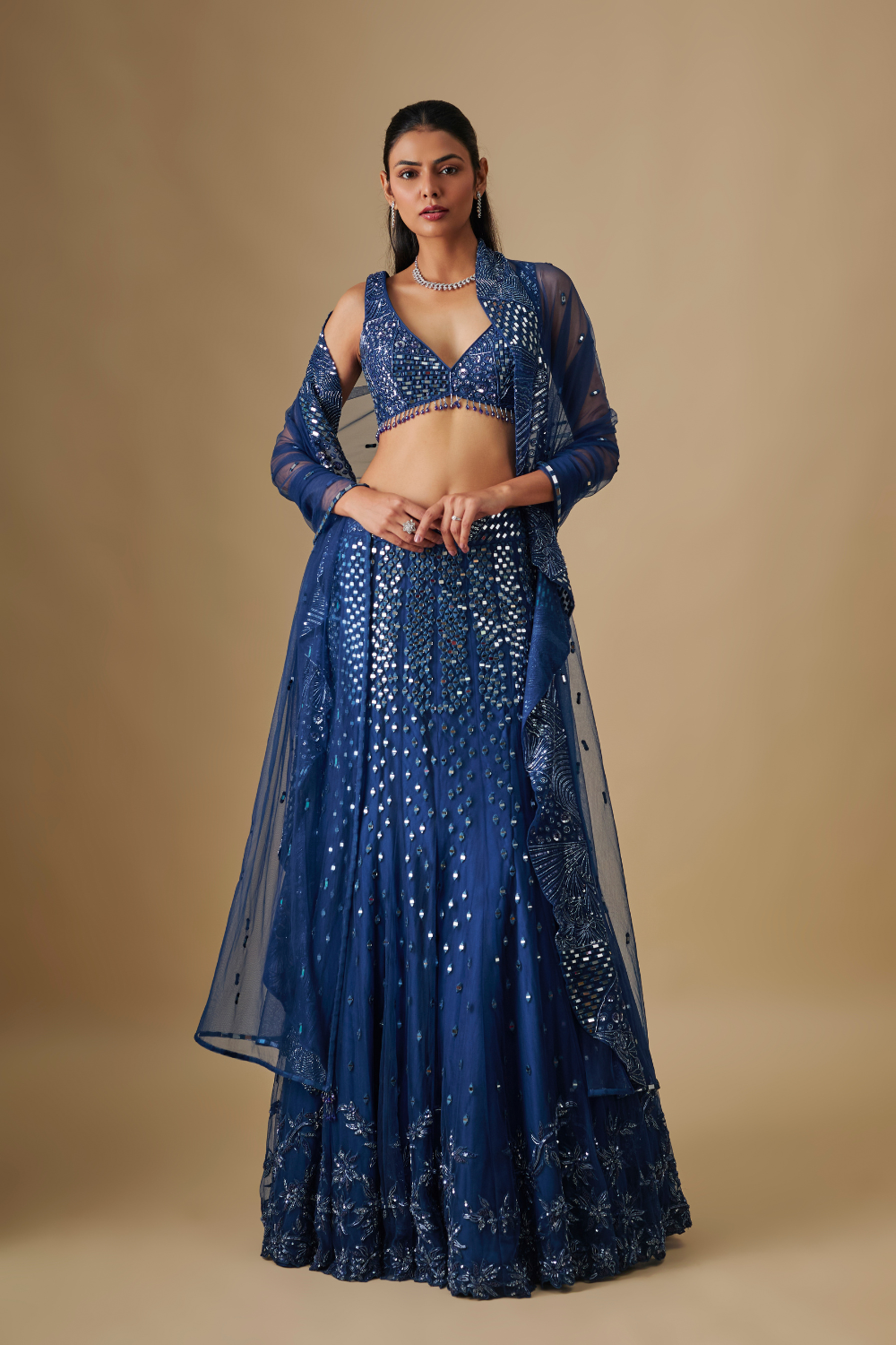 Azure- Electric blue Lehenga With blouse and dupatta