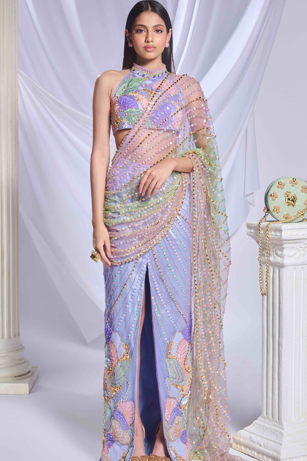 Moonlit melody saree