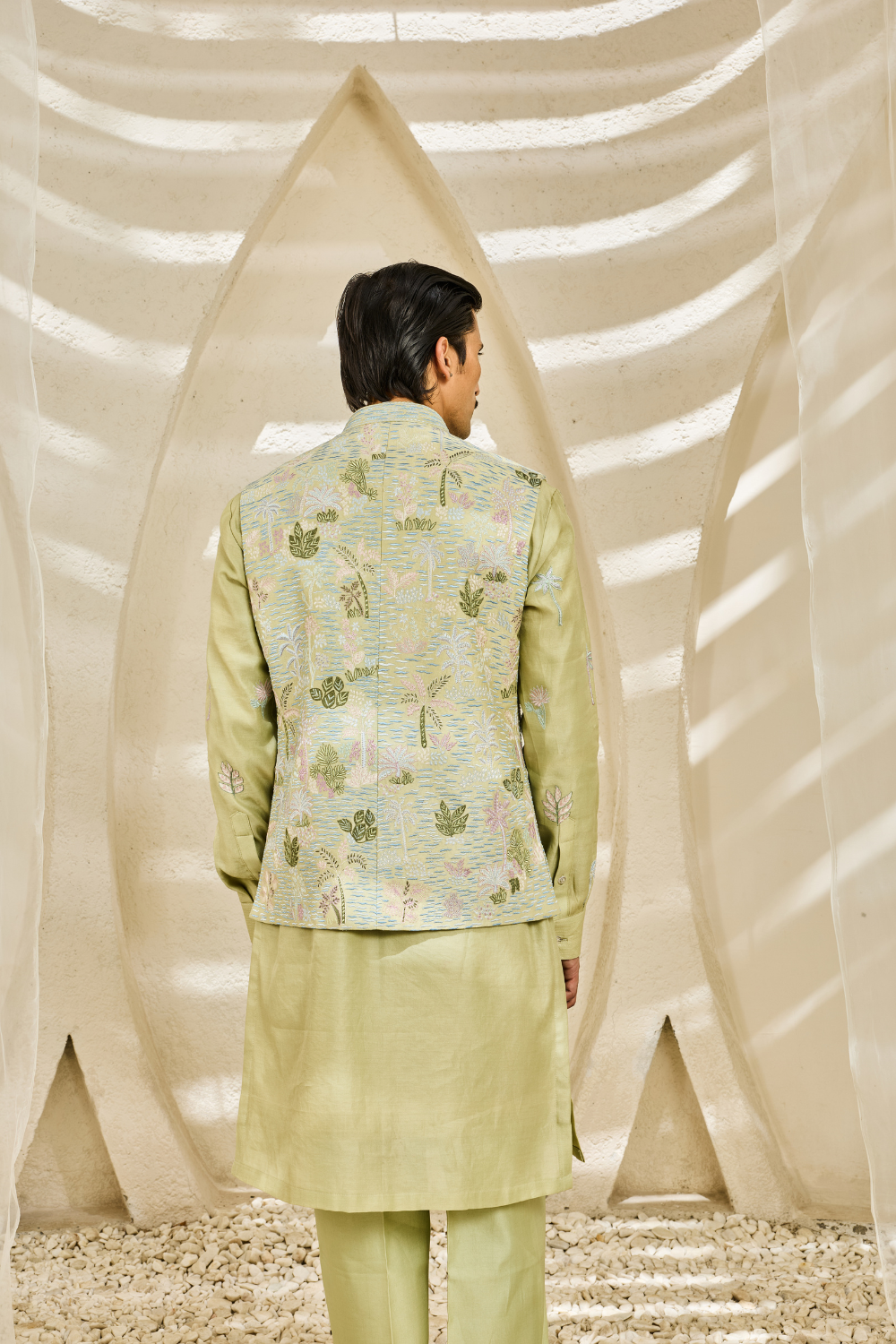 Mint Serene Garden Waistcoat set